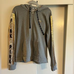 Victoria’s Secret PINK GOLD AND SILVER BLING HOODIE